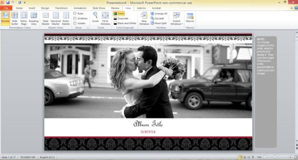 free wedding photo album template for powerpoint 2013