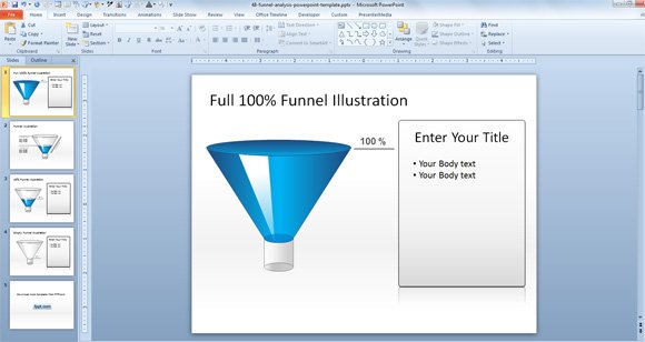 Free 3D Funnel Diagram Template for PowerPoint Presentations