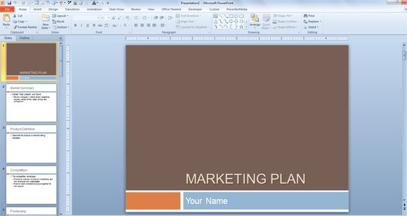 Free Marketing Plan Template for PowerPoint Presentations
