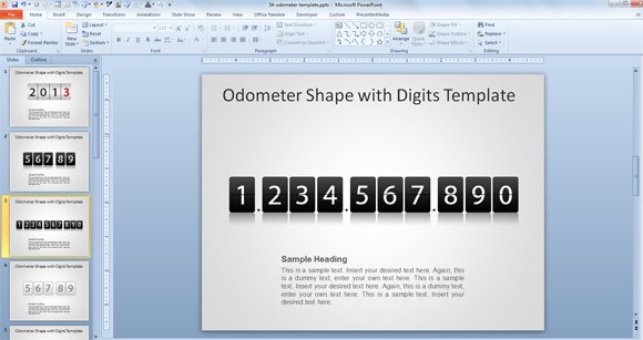 odometer powerpoint digits download