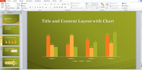 title and content layout with chart