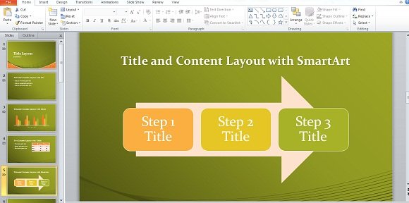 title and content layout with smartart