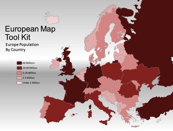 Europe Map Template For Powerpoint Presentations