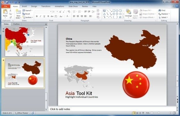 Sample Slides With Presentation Ideas - Example of Asia Toolkit presentation template with editable fields