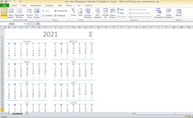 microsoft excel calendar templates