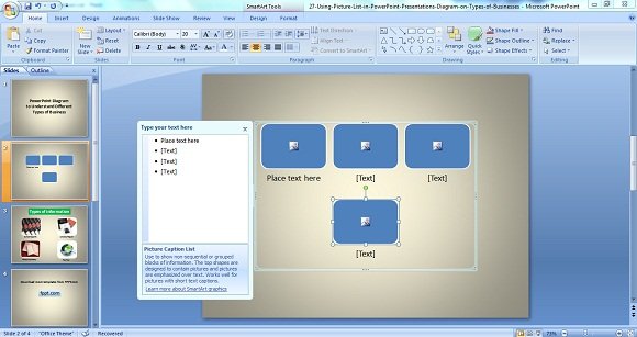 Picture List - Example: How to add Pictures to SmartArt graphics in PowerPoint