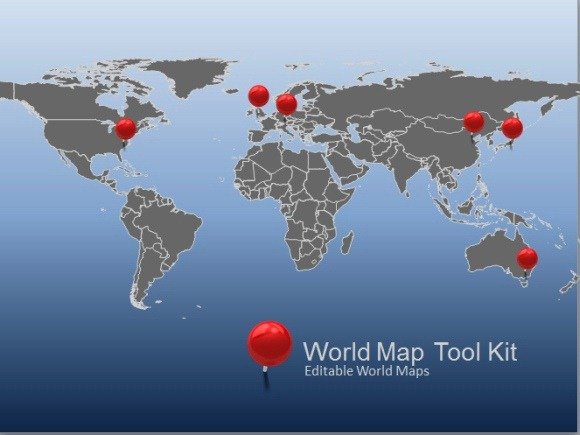 Animated World Map PowerPoint Template