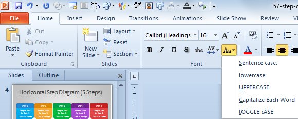 how do i change case in word 2010