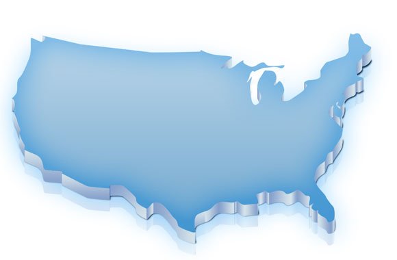 US map shape for PowerPoint presentations