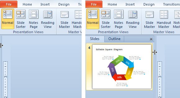 How to Show to Show List of Miniature Slides on the Left of PowerPoint 2010