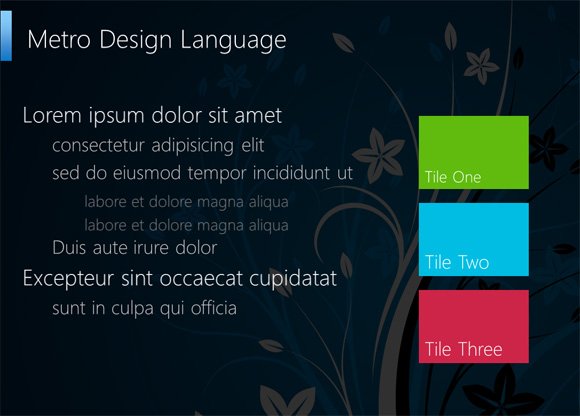 Metro Design Language in a PowerPoint presentation