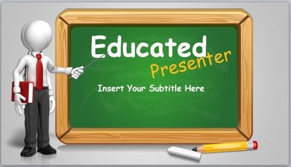 Animated Blackboard Template For Educational PowerPoint Presentations