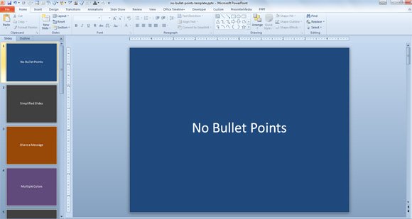 Example of PowerPoint slide with centered text