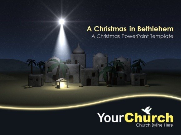 Make Christian PowerPoint Presentations For Church With Bethlehem PowerPoint  Template