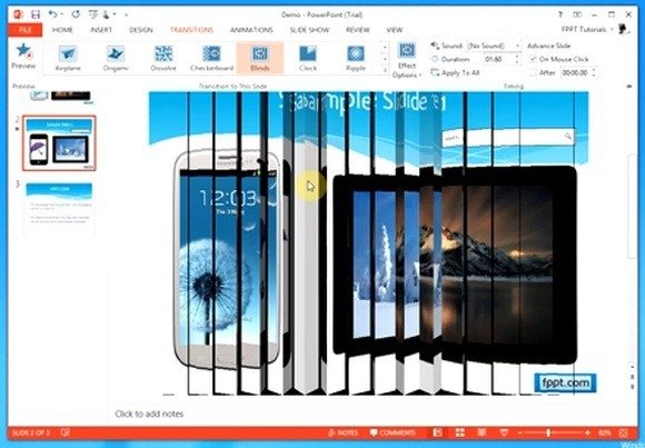 Blinds Transition Effect in PowerPoint