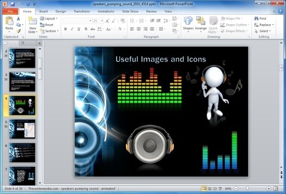 Clipart For Audio PowerPoint Template