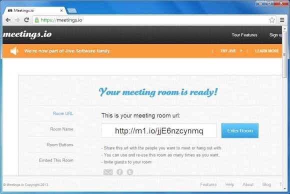 Share Your Meeting Room URL