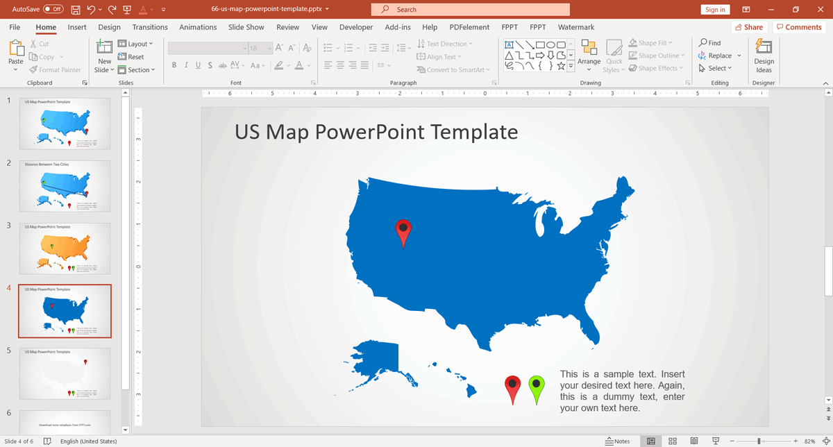Free US Map Outline for PowerPoint Presentations