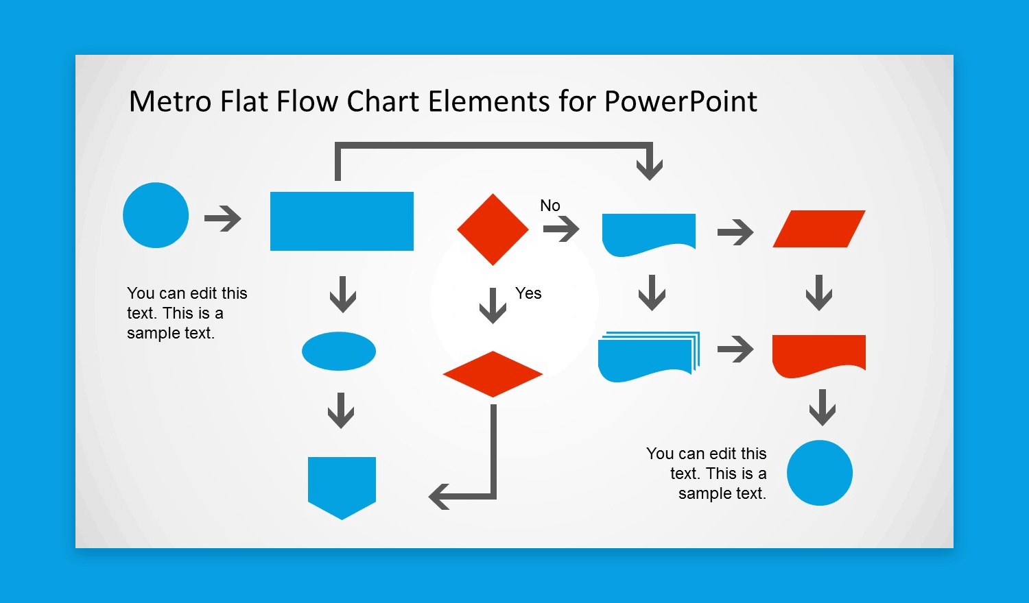 Metro Flow Flow Chart template for PowerPoint