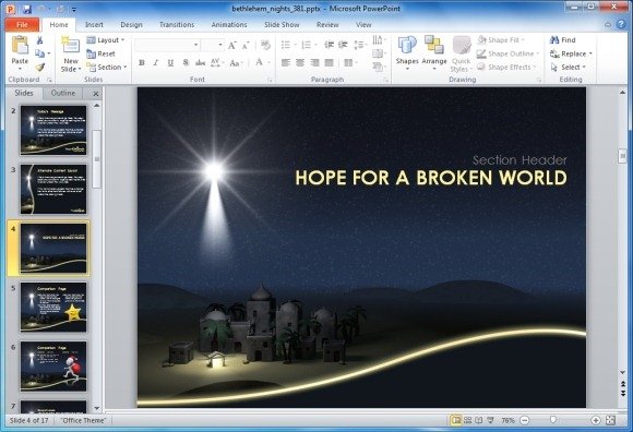 Make Christian PowerPoint Presentations For Church With Bethlehem PowerPoint  Template