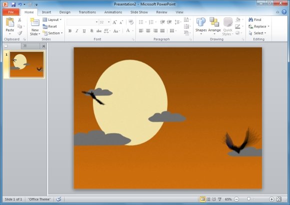 Bats With Moon PowerPoint Animation