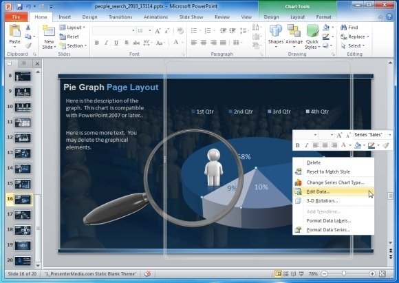 Edit Graph in People search PowerPoint Template