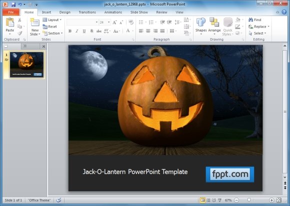Jack o lantern template for PowerPoint