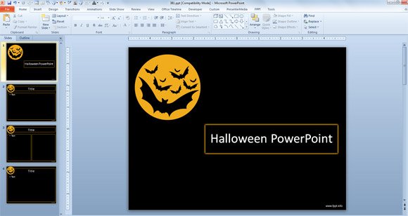 free Bat Halloween PowerPoint template