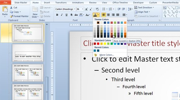 how do you override master slides in powerpoint 2008 for mac