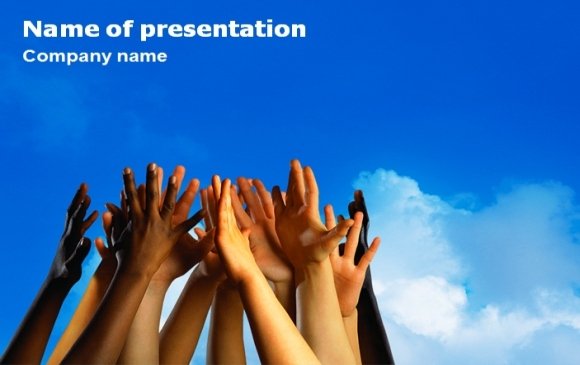 Children Hands Presentation Template For PowerPoint
