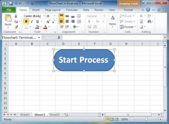 Generate Flowchart Shape in Excel