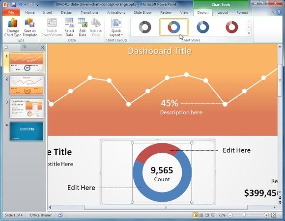 Orange Data-Driven Chart Concept For PowerPoint