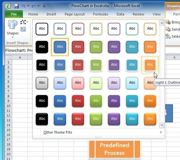 Stylize Flowchart in Excel