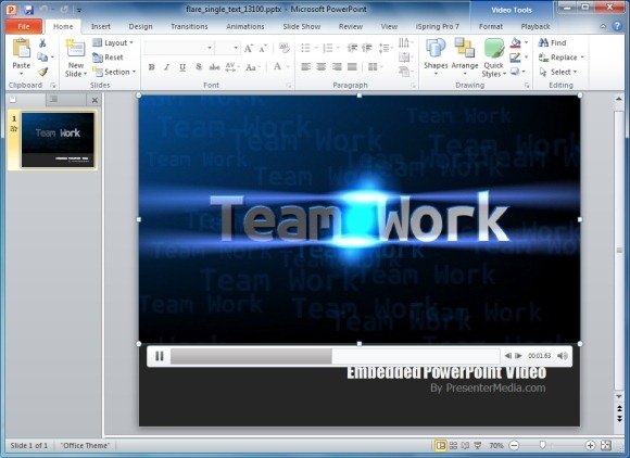 flare text in PowerPoint