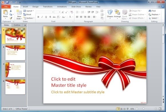 Christmas Bow PowerPoint Template