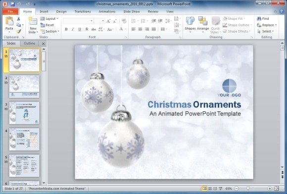 Christmas Ornaments PowerPoint Template