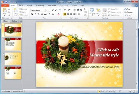Christmas Wreath PowerPoint Template