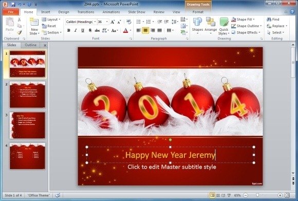 Free New Year 2014 PowerPoint Template