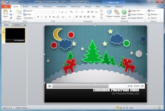 Paper Christmas Scenery PowerPoint Template