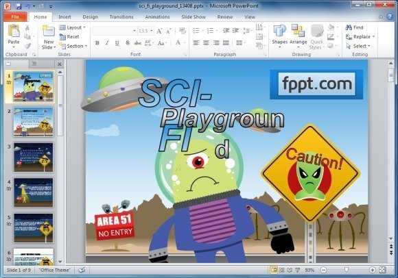 Sci Fi Playground PowerPoint Template