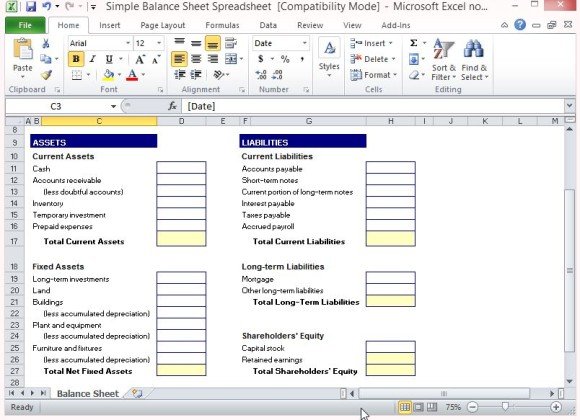 How To Make A Balance Sheet In Excel