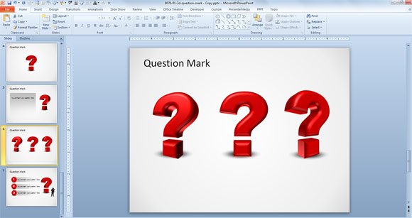 Question Marks in a PowerPoint slide