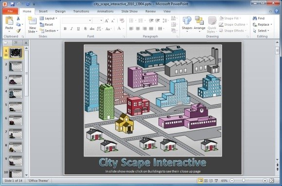 Cityscape Interactive PowerPoint Template