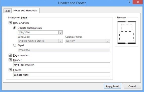 How To Add Header And footer To a Handout or Notes