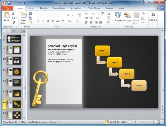 Keyhole PowerPoint Template With SmartArt Graphics