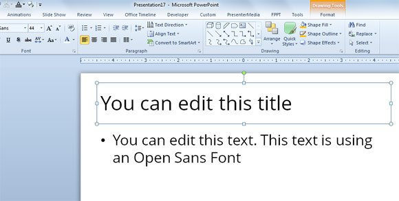 Using Open Sans Font in PowerPoint Presentations