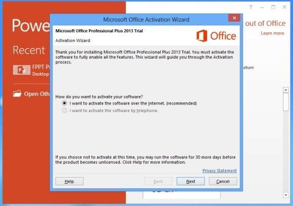 Activate Office 2013 Trial Version
