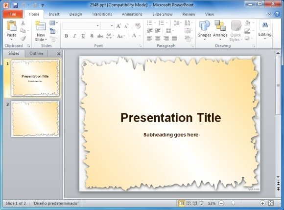 Broken Paper Frame PowerPoint Template