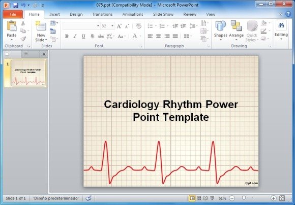 Cardiology Rhythm Power Point Template