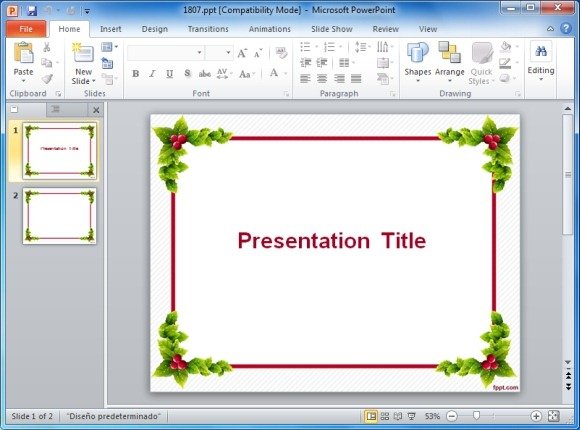 Christmas Frame PowerPoint Template